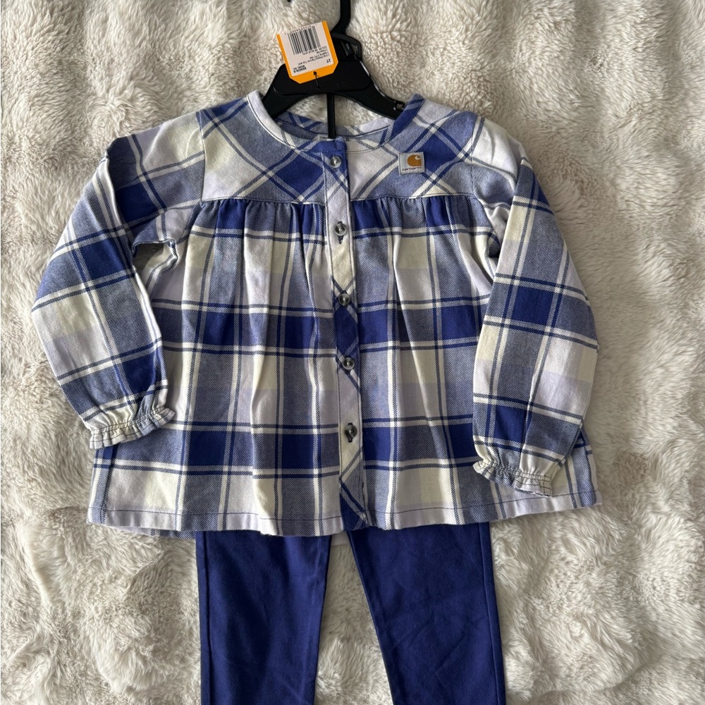 Carhartt Blue and White Plaid Set